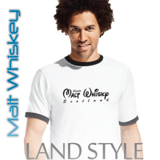 Malt Whiskey Men`s Contrast T-Shirt Land Style