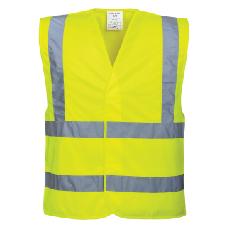 Warnweste zwei reflektierende Streifen, Größe: XXL, gelb, Warnkleidung, Berufskleidung, Arbeitsschutz und Sicherheit, Laborbedarf