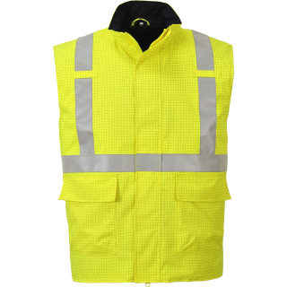 BIZFLAME Regen-Warnschutz Bodywarmer antistatisch und flammhemmend farbe Gelb