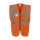 YOKO Executive Warnweste orange mit vielen Taschen und Reißverschluss