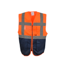 YOKO Warnweste Executive - orange / navy  mit vielen...