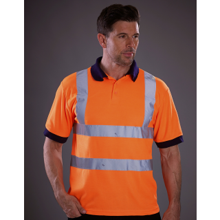 Two Band & Brace Hi Vis Polo Shirt EN 20471 - S-6XL