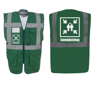 Sammelplatzleiter Weste grün mit vielen Taschen S-3XL