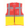 YOKO Recycled Mesh Warnweste Executive - two tone rot / gelb  mit Taschen und Rei&szlig;verschluss