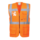 Warnweste BERLIN Executive - Orange mit vielen Taschen...