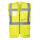 Warnweste BERLIN Executive - Gelb mit vielen Taschen und Reißverschluss nach EN ISO 20471 größe S (ca. 102 cm Umfang)