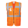 Warnweste BERLIN Executive - Orange mit vielen Taschen und Reißverschluss nach EN ISO 20471 größe 3XL (ca. 146 cm Umfang)