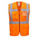 Portwest Hochwertige Warnschutz Netzweste MADRID Executive - Orange S- 3XL EN 20471