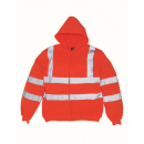 YOKO Hi Vis Zip Hoodie Gelb + Orange EN 20471