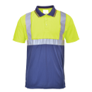 Zweifarbiges Polo-Shirt Gelb/Marine EN 20471