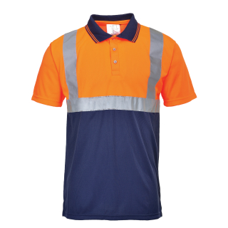 Zweifarbiges Polo-Shirt Orange/Marine EN 20471