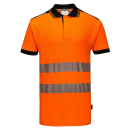 Vison Warnschutz Poloshirt orange/schwarz