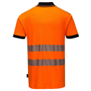 Vison Warnschutz Poloshirt orange/schwarz