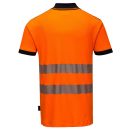 Vison Warnschutz Poloshirt orange/schwarz