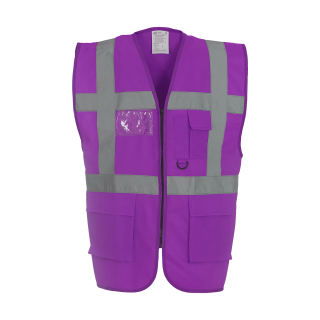 YOKO Executive Warnweste Violett / Lila / Purple  mit vielen Taschen und Rei&szlig;verschluss