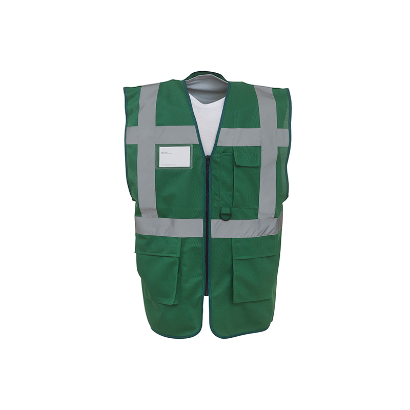 YOKO Executive Warnweste Paramedic Grün mit vielen Taschen und