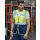 YOKO Recycled Mesh Warnweste Executive - two tone gelb / navy mit Taschen und Reißverschluss