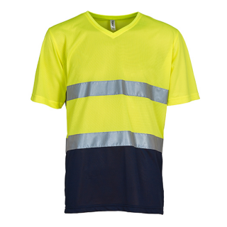 Hi Vis Top Cool Light V-Neck T-Shirt größe: M Hi-Vis Yellow / Navy