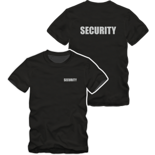 Security T-Shirt schwarz S-5XL Reflektierender Aufdruck