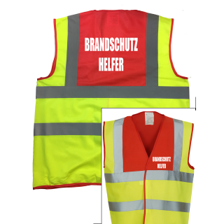 Brandschutz Helfer 2+2 Weste rot/gelb S-3XL