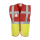 YOKO Warnweste Executive - Rot/Gelb  mit vielen Taschen und Reißverschluss