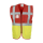 YOKO Warnweste Executive - Rot/Gelb  mit vielen Taschen und Reißverschluss größe 3XL (Umfang ca. 146 cm)