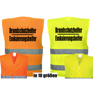 Hochwertige 2 in1 Brandschutzhelfer / Evakuierungshelfer  Warnweste in 10 gr&ouml;&szlig;en