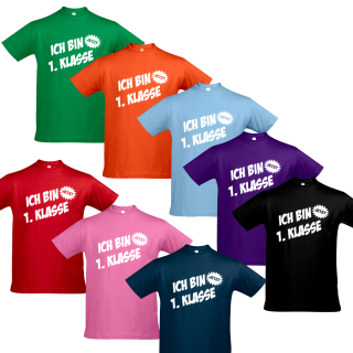 Funnywords ICH BIN 1.KLASSE - JETZT-  Kinder Shirt Einschulung