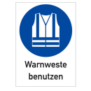 Gebotsschild Warnweste benutzen Folien Aufkleber 297 x 210 mm (Selbstklebend) (ISO 7010)