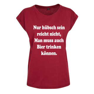 Funnywords&reg;  h&uuml;bsch und Bier trinken Women-Long T-Shirt