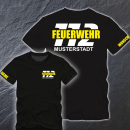 Feuerwehr T-Shirt FW1500 beidseitig Wunschstadt +...