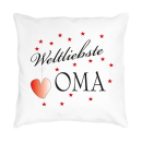 FUNNYWORDS® Weltliebste Oma, Opa Softtouch Kissen Oma