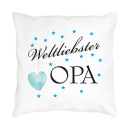 FUNNYWORDS® Weltliebste Oma, Opa Softtouch Kissen Opa