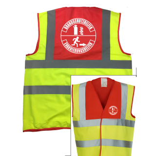 Brandschutzhelfer / Evakuierungshelfer Piktogramm Weste rot/gelb S-3XL