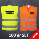 AKTION 100 er SET Warnweste Gelb oder Orange EN ISO...