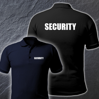 Premium Security Polo-Shirt Druck R&uuml;cken + Brust S - 5XL
