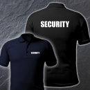 Premium Security Polo-Shirt Druck R&uuml;cken + Brust S -...