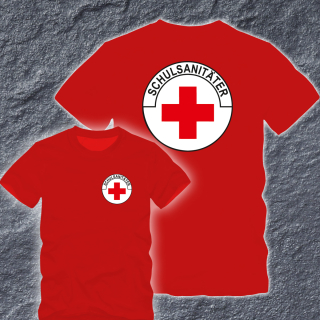 Schul Sanitäter T-Shirt "Einfach" Rot