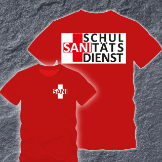 Schulsanit&auml;tsdienst T-Shirt &quot;Einfach&quot; Rot