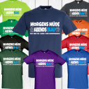 Funnywords Heizungsbauer Shirt Morgens Müde Abends Blau Style 2