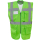 YOKO Warnweste Executive - Lime mit vielen Taschen und Rei&szlig;verschluss