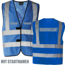 ORDNUNGSAMT Signalweste Blau 2+2 doppelseitiger Druck mit...