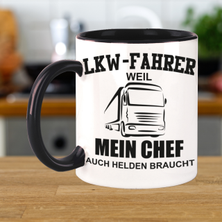 FUNNYWORDS® LKW Fahrer - CHEFS brauchen HELDEN Kaffeebecher