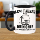 FUNNYWORDS LKW Fahrer - CHEFS brauchen HELDEN Kaffeebecher