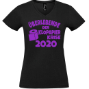 Funnywords &Uuml;berlebende der Klopapier Krise 2020 Women V-Neck Shirt
