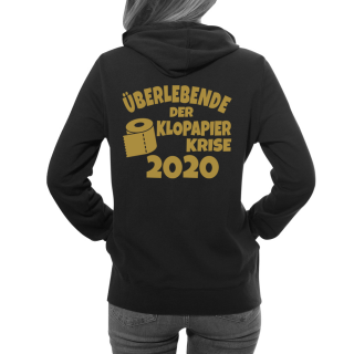Funnywords® Überlebende der Klopapier Krise 2020 - Backprint  Hoodie XS-5XL Gold XS