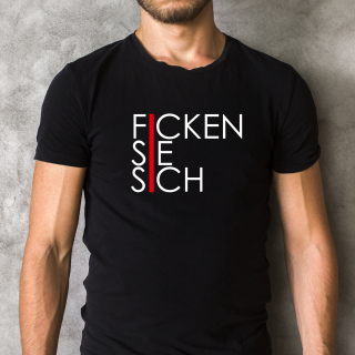 Funnywords® Rote Streifen Design FICKEN SIE SICH T-Shirt  S-3XL