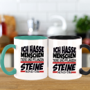 FUNNYWORDS® Rote Streifen Serie ICH HASSE MENSCHEN -...