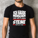 Funnywords® Rote Streifen Design ICH HASSE MENSCHEN -...