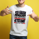 Funnywords® Rote Streifen Design ICH HASSE MENSCHEN -...